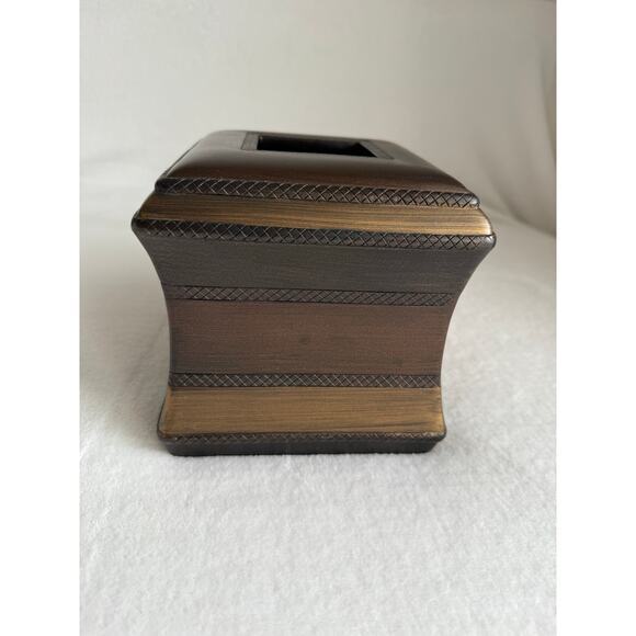 Kohls Heavy Decorative‎ Square Tissue Box Cover Bronze Metal Luxury - Picture 3 of 8